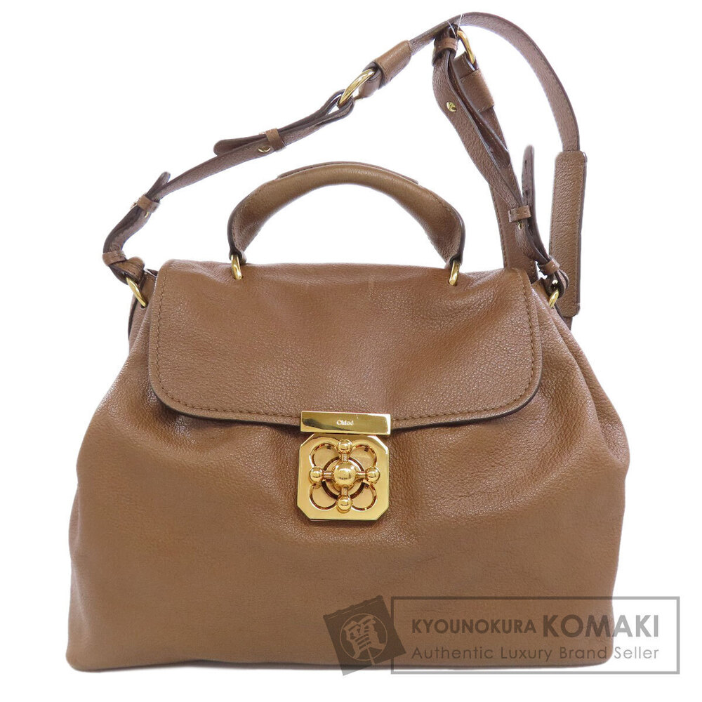 Chloe Elsie convertible satchel tan leather handbag Brown